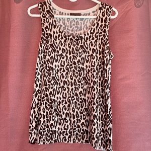 Linda Matthews Leopard Brown/Cream Top (sz Large)